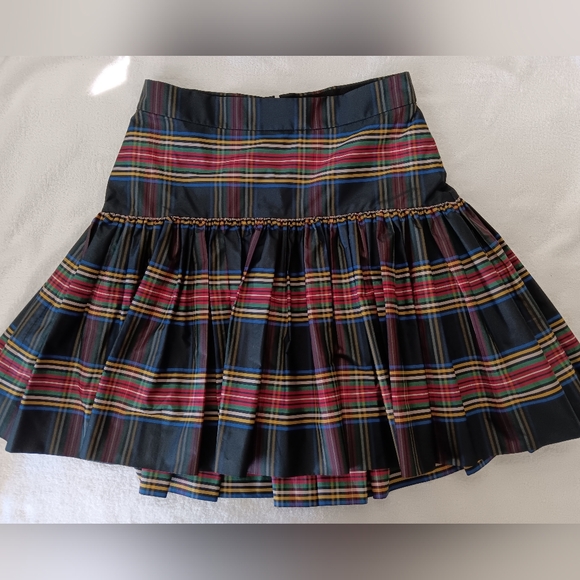 J. CREW Stewart Plaid Drop Waist Taffeta Skirt 0P XSP - Picture 4 of 8